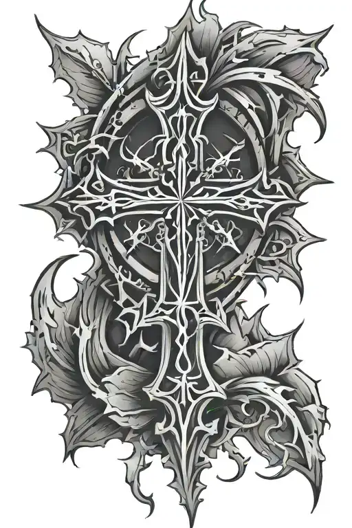 Christian Cross With Thorns