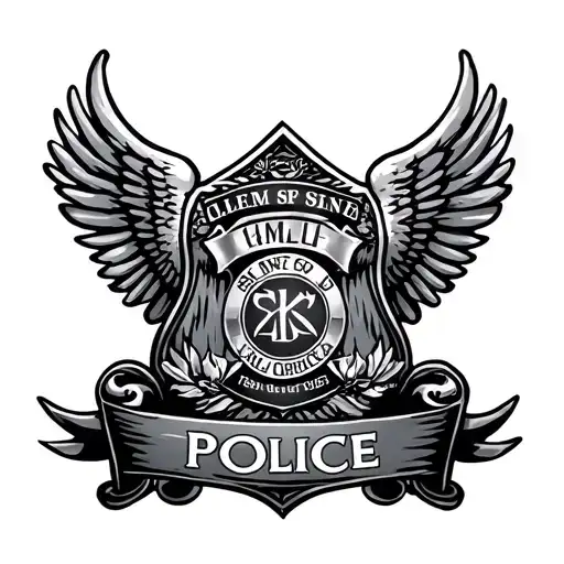 Arch Angel Police Badge Surrounded