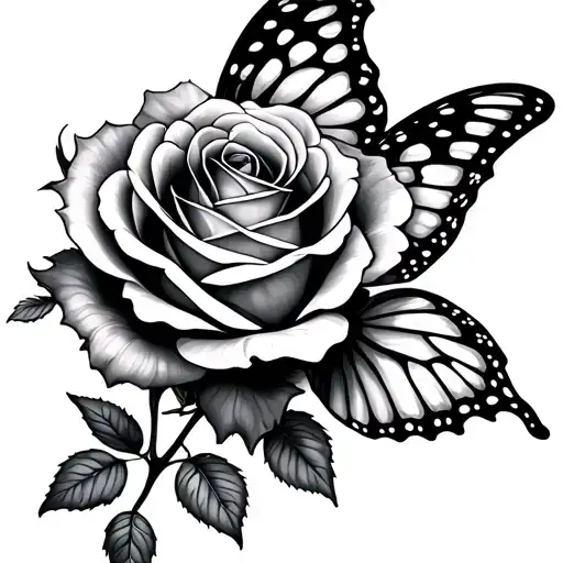 Rose And Butterfly