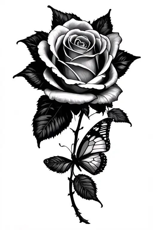 Rose And Butterfly