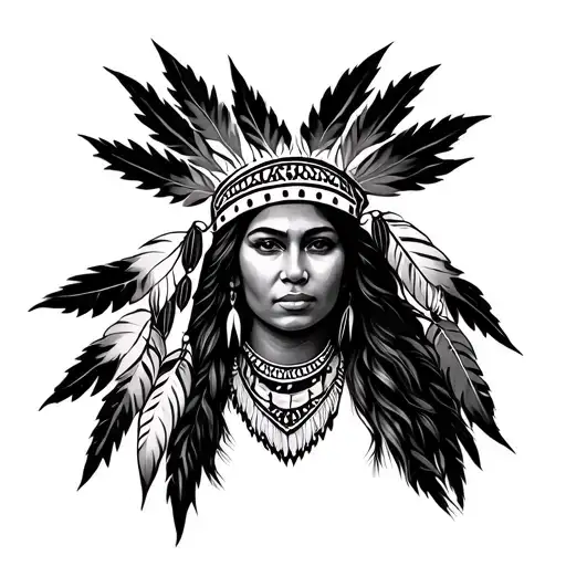 Native American Woman Face