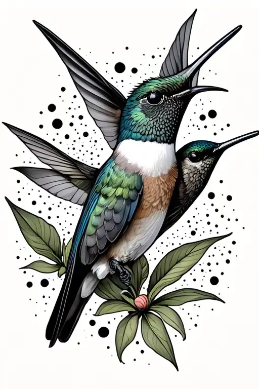 Hummingbird Hunnysuckle Dots Only