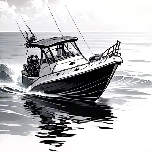 Small Motor Boats Floating
