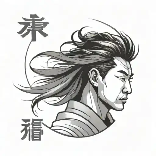 A Minimalist Tattoo Of A Korean Manwha Man