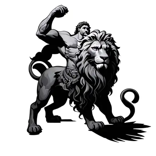 Greek God Hercules Wearing Lion