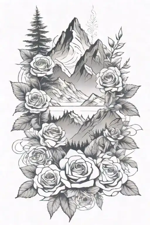 Geographic Mountains And Roses