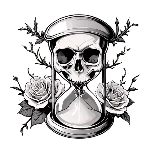 Hourglass With Skull