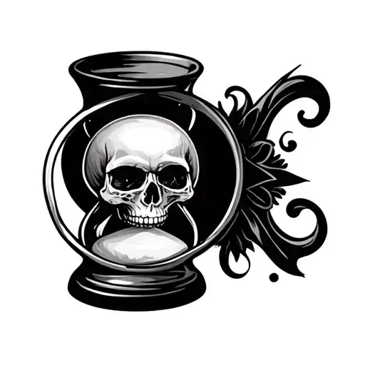 Hourglass With Skull