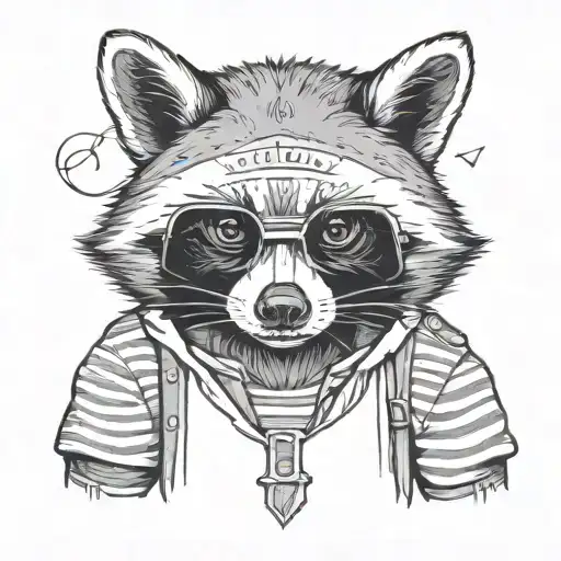 Raccoon Trendy Outfit