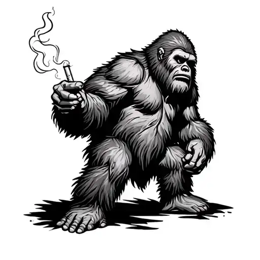 Sasquatch Smoking A Joint