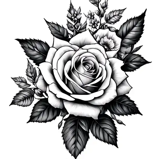 Hyssop And Lillie's Roses Foot Tattoo Design