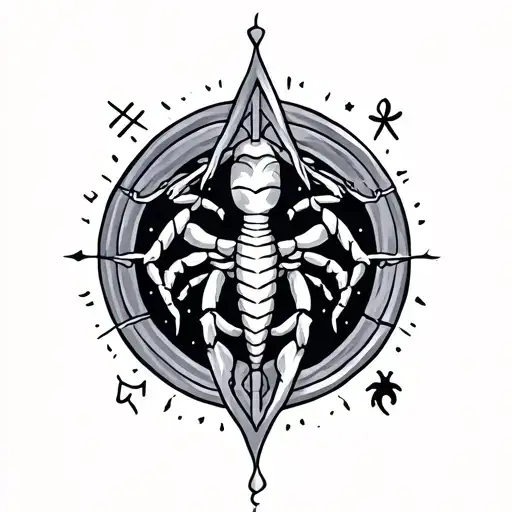 Cancer And Aquarius Zodiac Symbol Incorporated