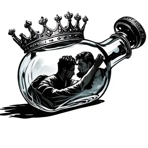 Crown Bottle With Someone Stuck Inside