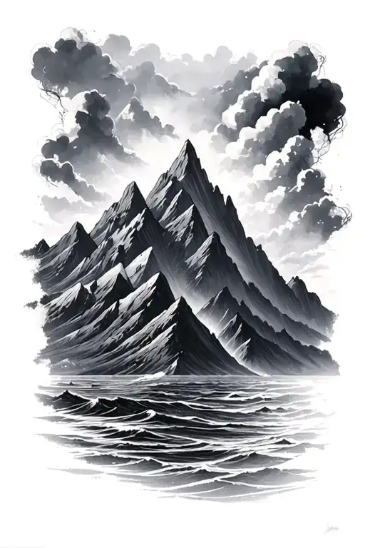 Mountains And Ocean
