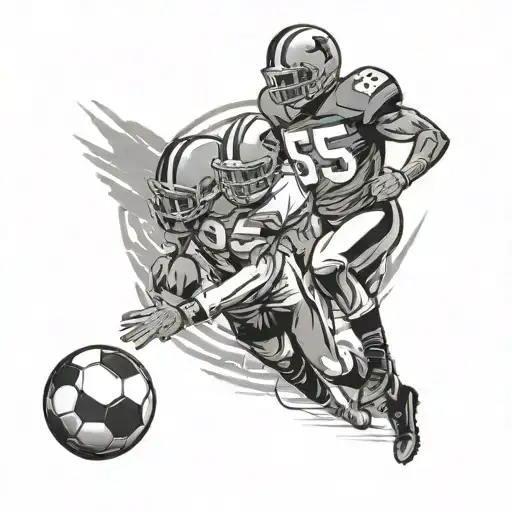 Football With The Numbers 65 And 33