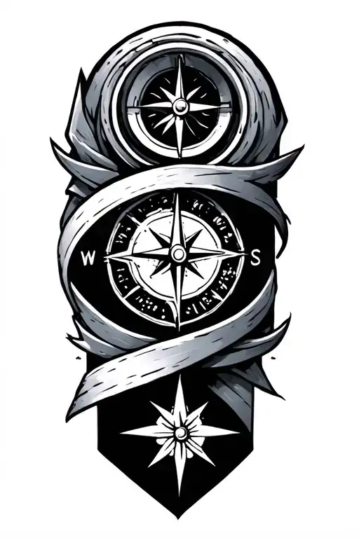 Compass Arm Band With Geometric