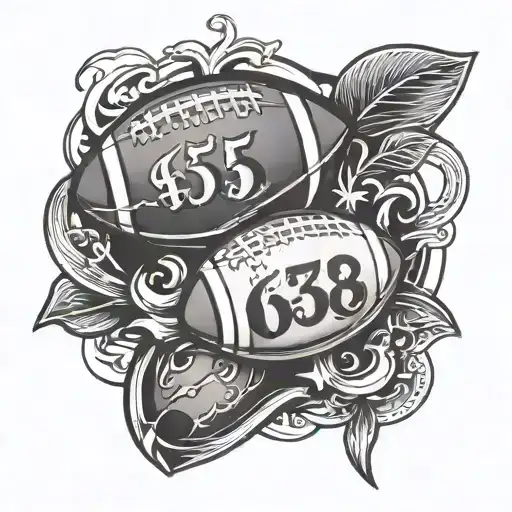 American Football With The Numbers 65 And 33