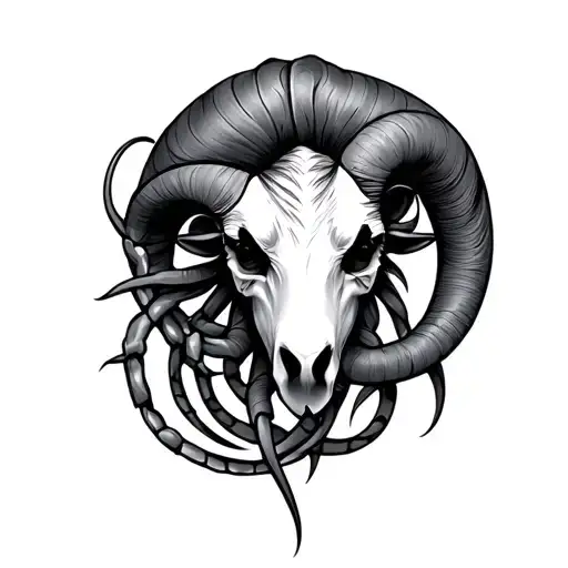 Cancer Aries Zodiac Sign Intertwined