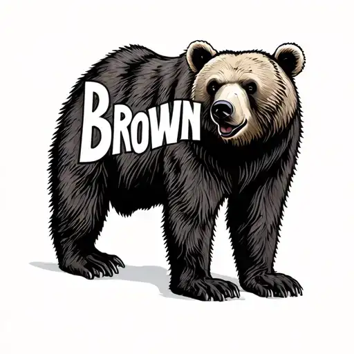 The Word Brown In The Shape Of A Bear