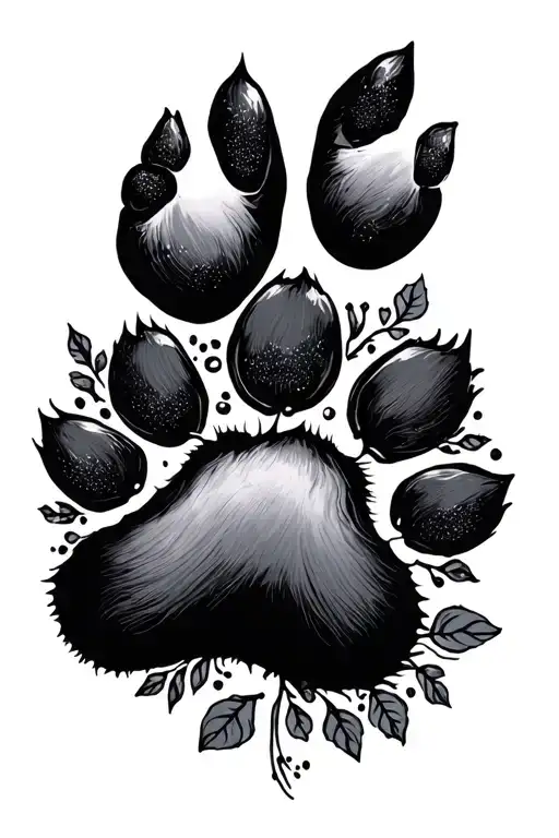 Floral Paw Print