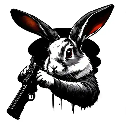 Manhunt 1 White Rabbit Holding A Shotgun