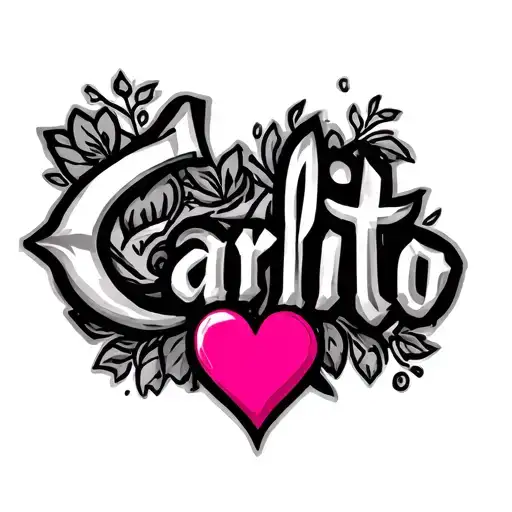 The Name Carlito With A Pink Heart
