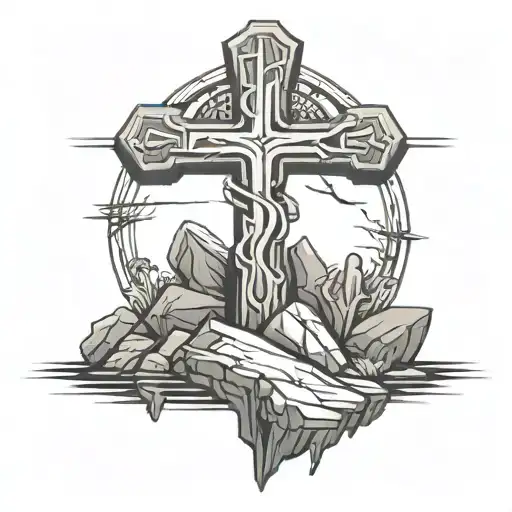 Cross Ontop Of A Rock
