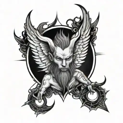 Lucifer Iluminati Mixed Tattoo Design