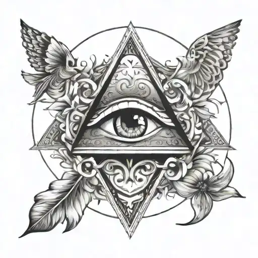 Iluminati Mixed Tattoo Design Inspired Tattoo Incorporating