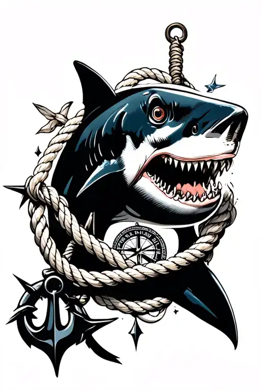 Anchor Compass Rope Shark