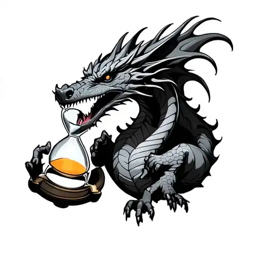 Dragon Holding Hourglass