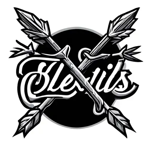 Arrows Crossed With Kids Name