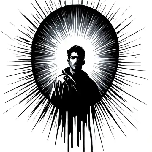 Key Hole With Sunlight And Silhouette Of Man