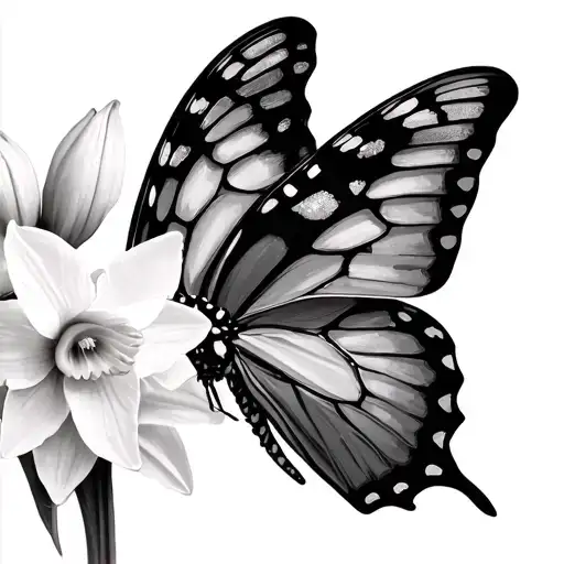 Daffodils Butterfly