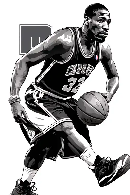 Dennis Rodman On Basketball Court