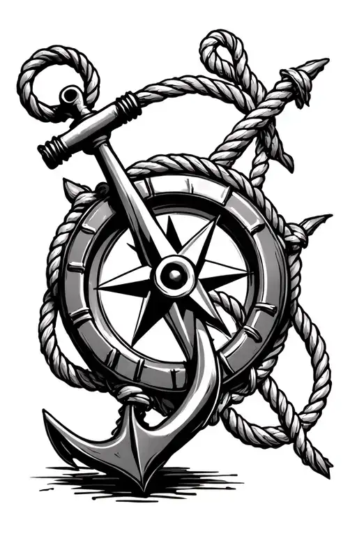 Anchor Compass Rope Shark