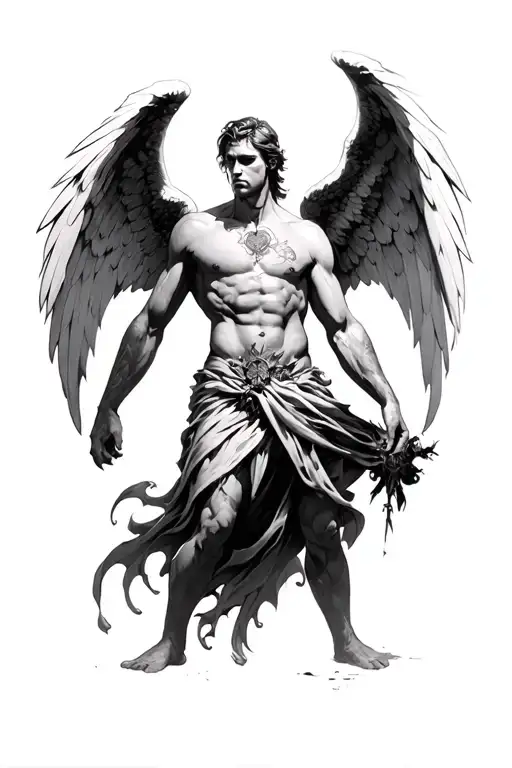 Archangel Mikhail Fights On The Rib And Stomach With Shadows