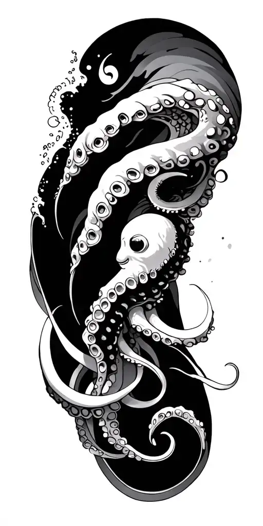 Japanese Waves Octopus Wrapped