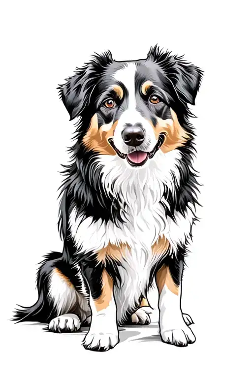 Australian Shepherd Dog Outline