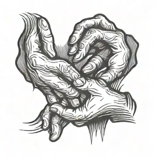 Two Hands Making A Heart Shape Outline