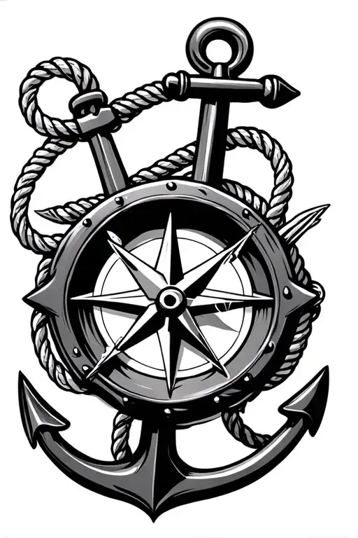 Anchor Compass Rope Shark