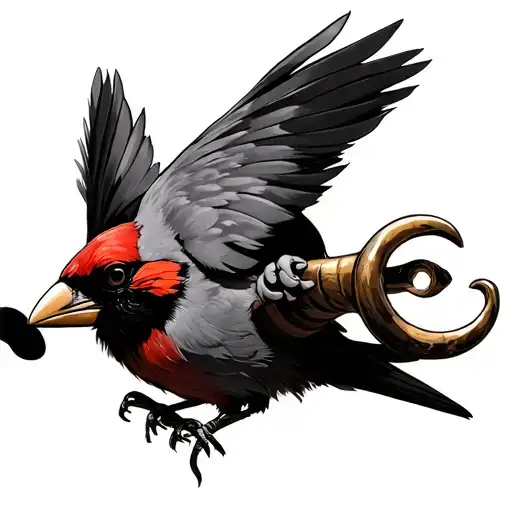 Cardinal Holding Clown Horn