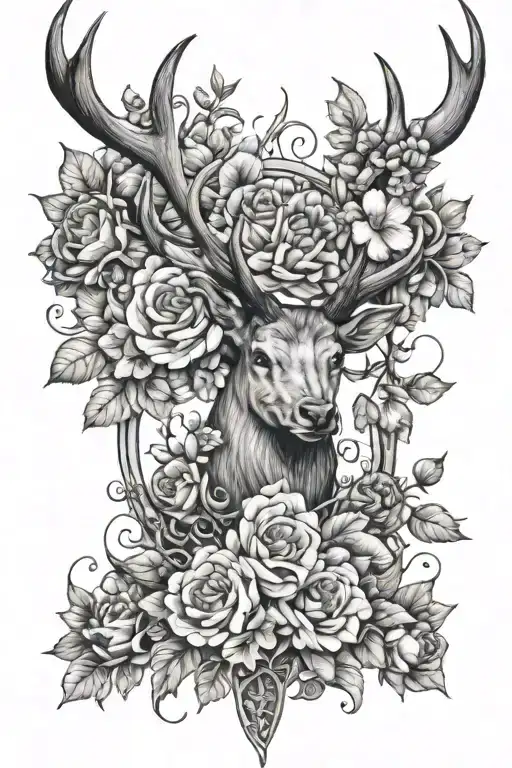 Flowers With Antlers Separated Each Flower
