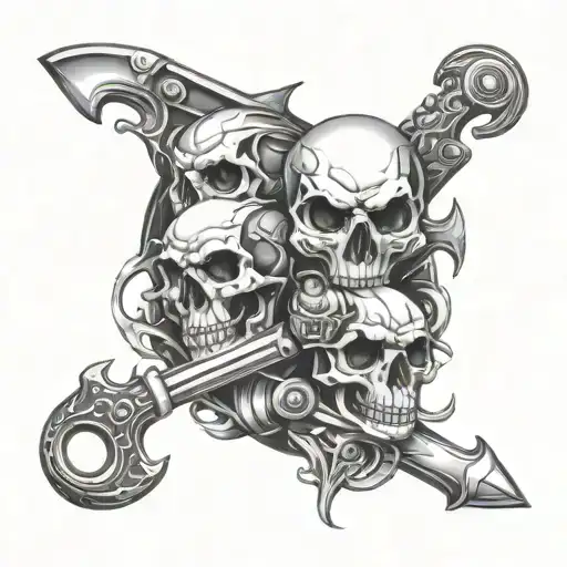 Skulls Owls And Tools Forming The Shape