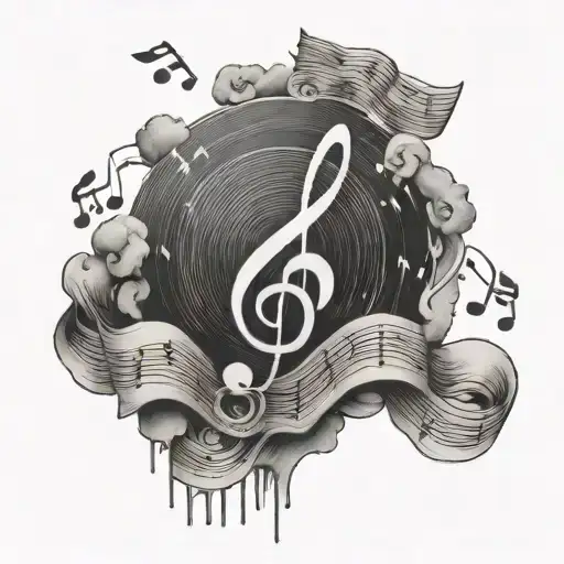 Money And Music Notes In The Sky