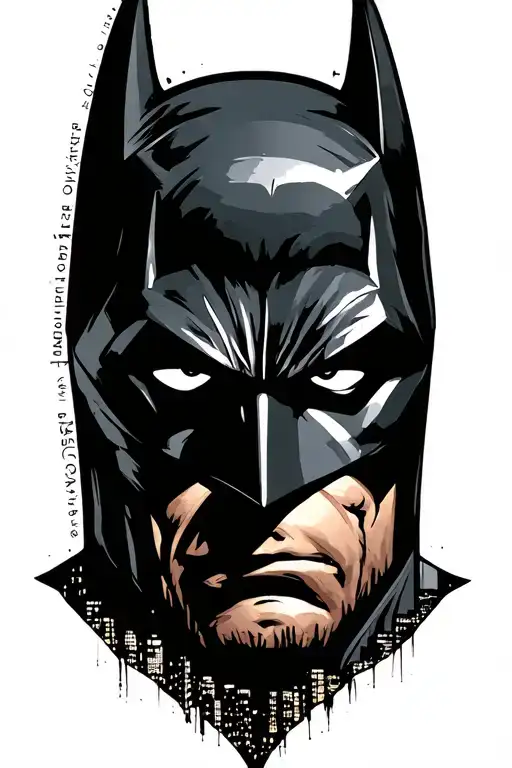 Batman Symbol With Nyc Skyline And Madison Square Garden Inside Small