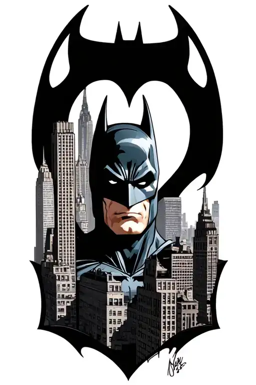 Batman Symbol With Nyc Skyline