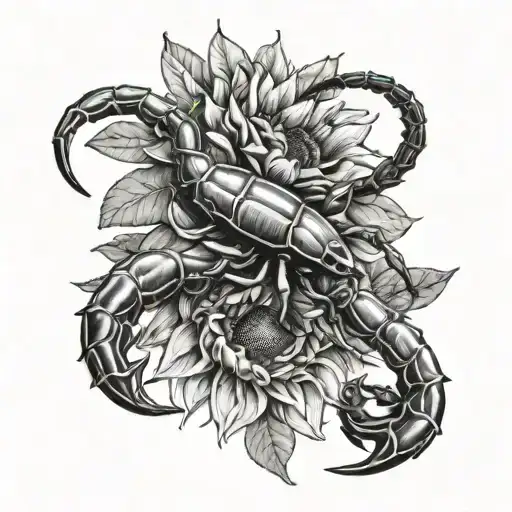 Scorpion And Sunflowers Wrapped
