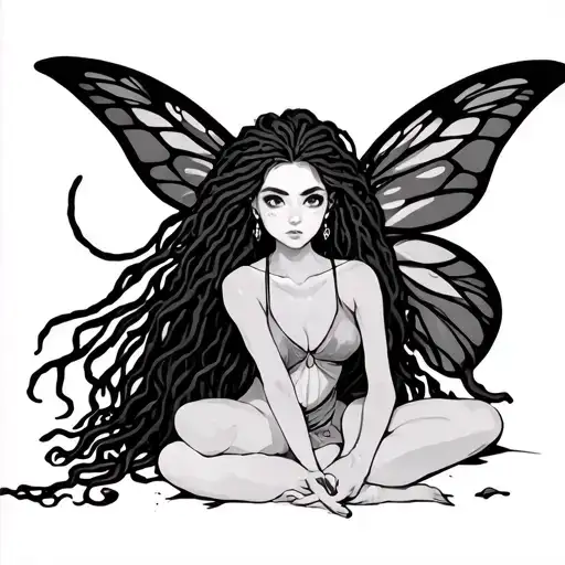Fairy With Dreadlocks Sitting