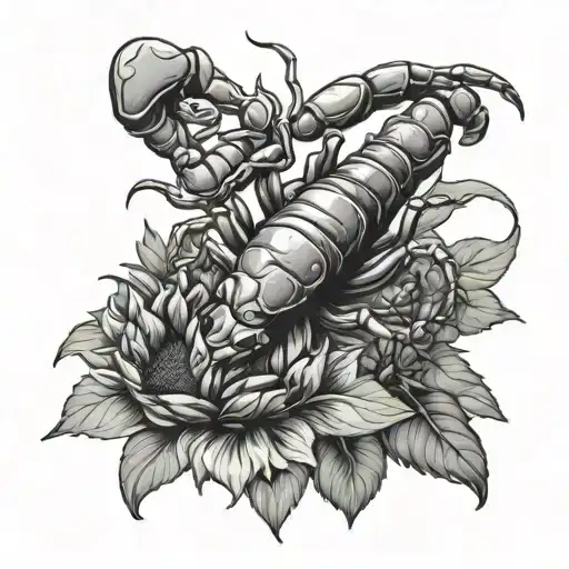 Scorpion And Sunflowers